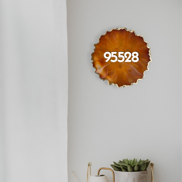 Metallic Red and White Look Resin House Numberplate 1
