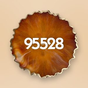 Metallic Red and White Look Resin House Numberplate