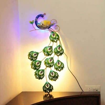 Mini Peacock Wall Art Light