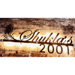Mor Pankh Design Metal Led House Name Plate