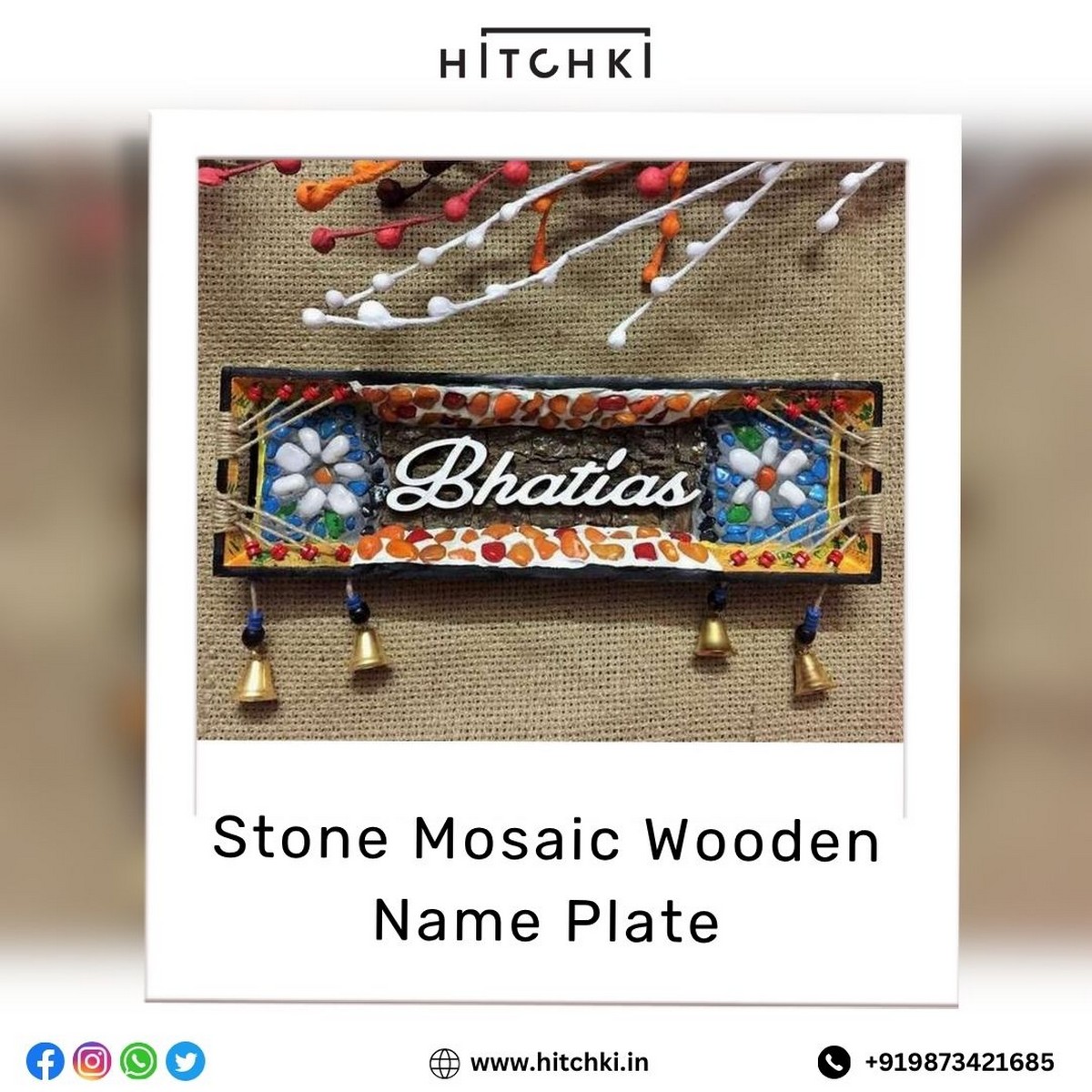 Mosaic Wooden Name Plate