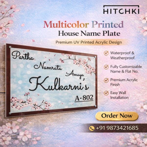 Multicolor Acrylic House Nameplate