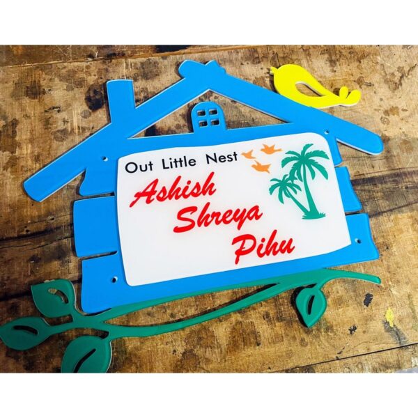 Multicolor UV Printed Hut Shape Personalised Name Plate2