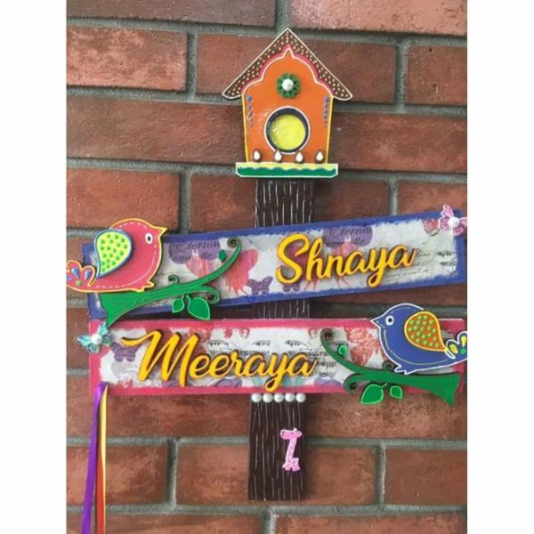 Name Plate for kids Room – Girls Sibbling 600x600
