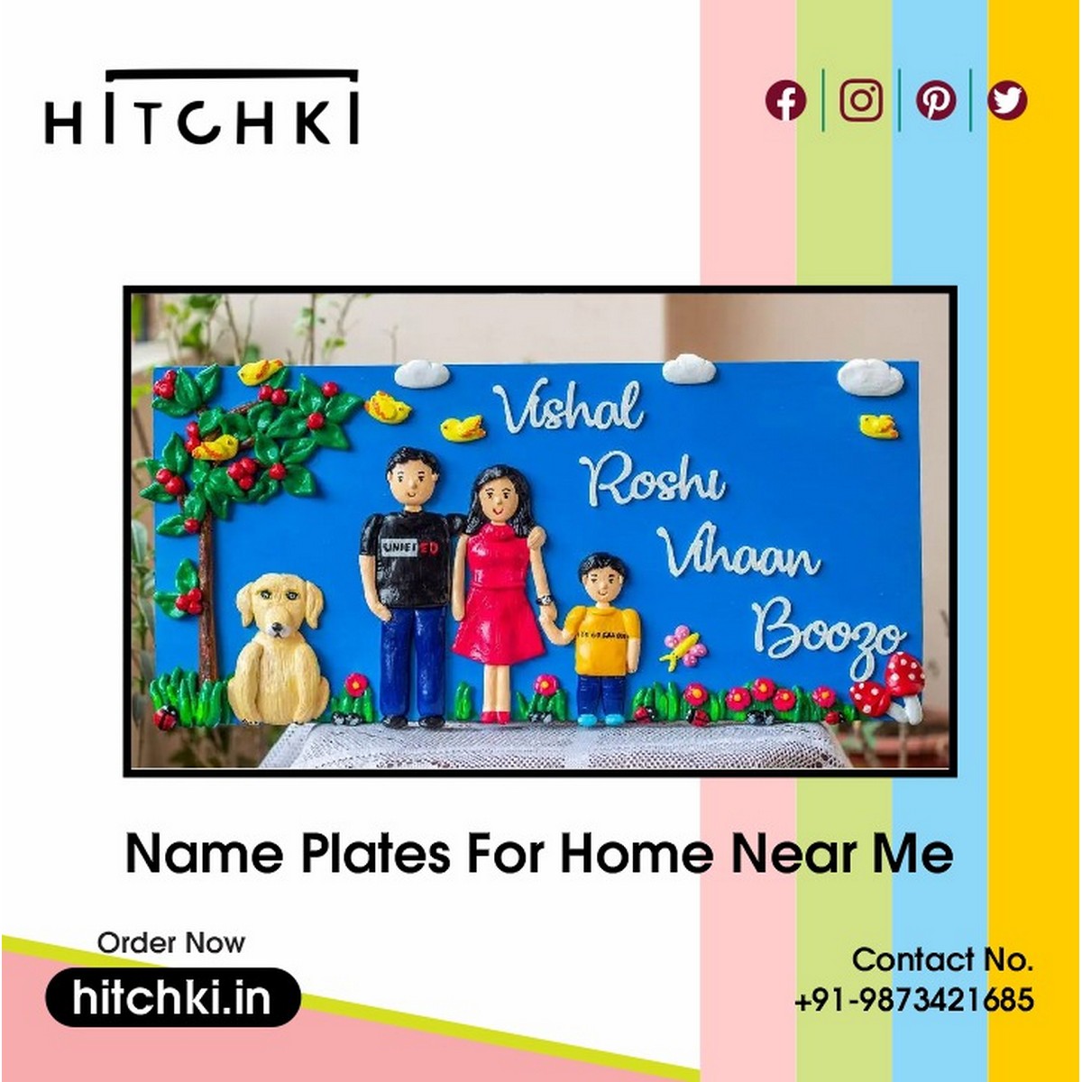 Steel and Wooden Nameplate for Home Near Me House Name Plates 