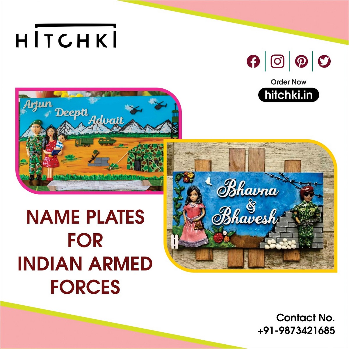 Customized India Army Nameplates Online India Hitchki 