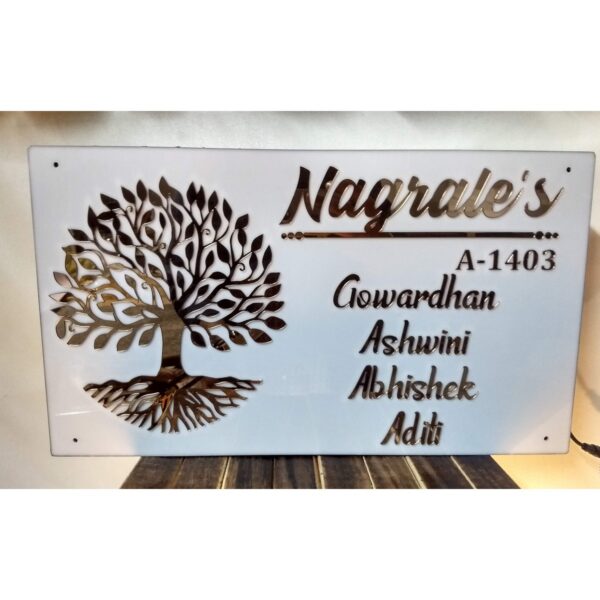 Natures Theme Acrylic Waterproof LED Name Plate 2