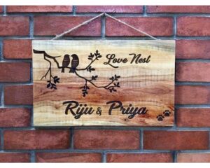 Neem Wood Customized Wooden Nameplate