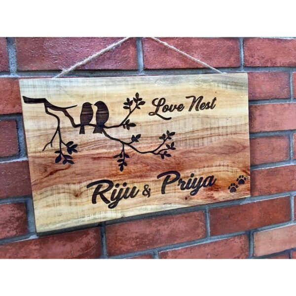 Neem Wood Customized Wooden Nameplate1