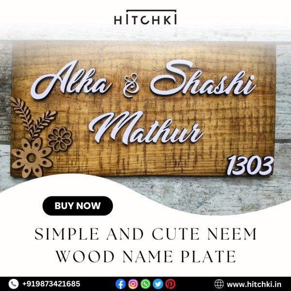 Neem Wood Name Plate – Invite Nature & Warmth Right to Your Doorstep