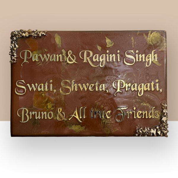 New Chocolate Brown Resin Nameplate