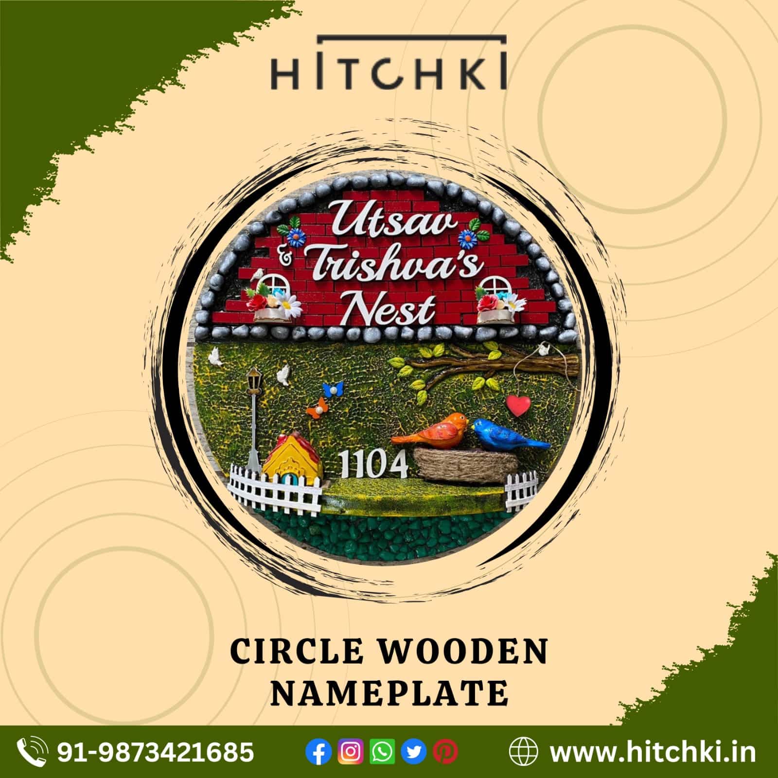 New Circular Wooden Nameplates In Delhi