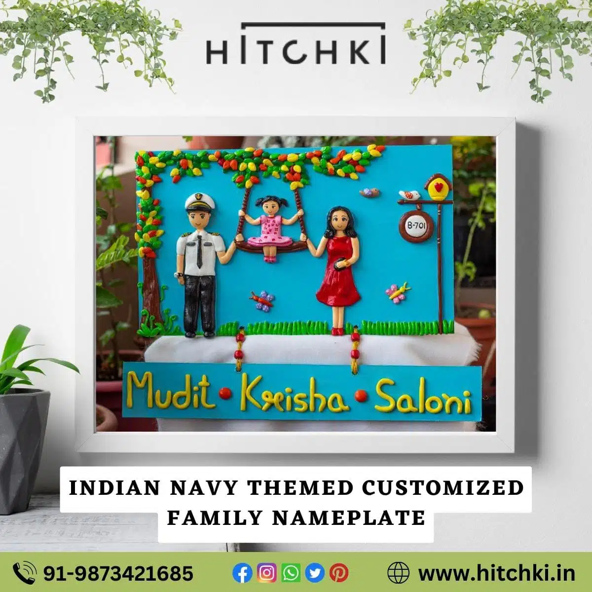 New Customized Family Nameplate Indian Navy
