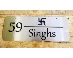 New Design Singhs Metal Lazer Engraved Home Name Plate