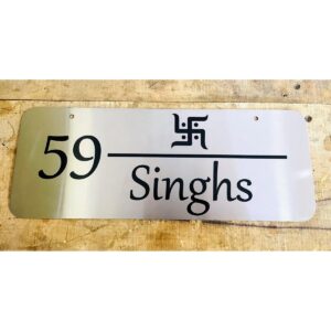 New Design Singhs Metal Lazer Engraved Home Name Plate