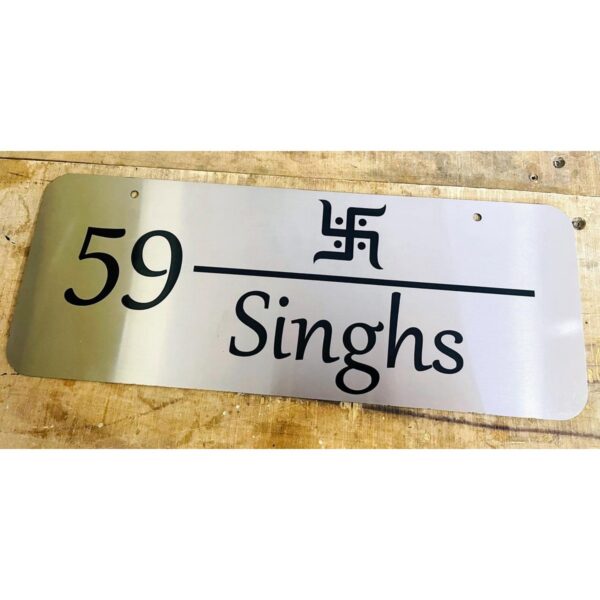 New Design Singhs Metal Lazer Engraved Home Name Plate3