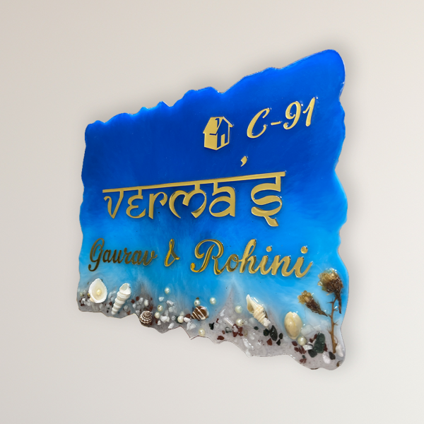 Ocean Inspired Theme Vermas Resin Casting Nameplate 1
