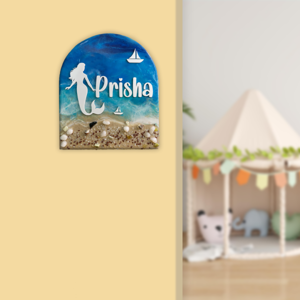 Ocean Theme Inspired Resin Nameplate for Kids 1