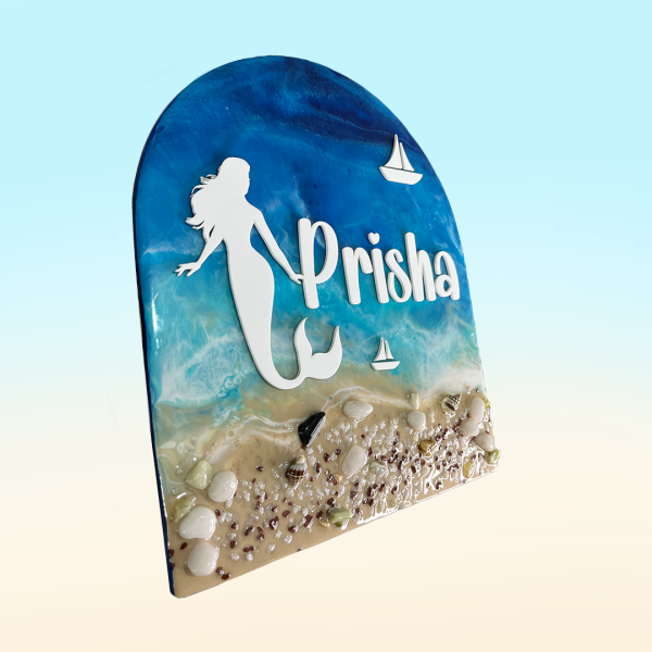 Ocean Theme Inspired Resin Nameplate for Kids 2