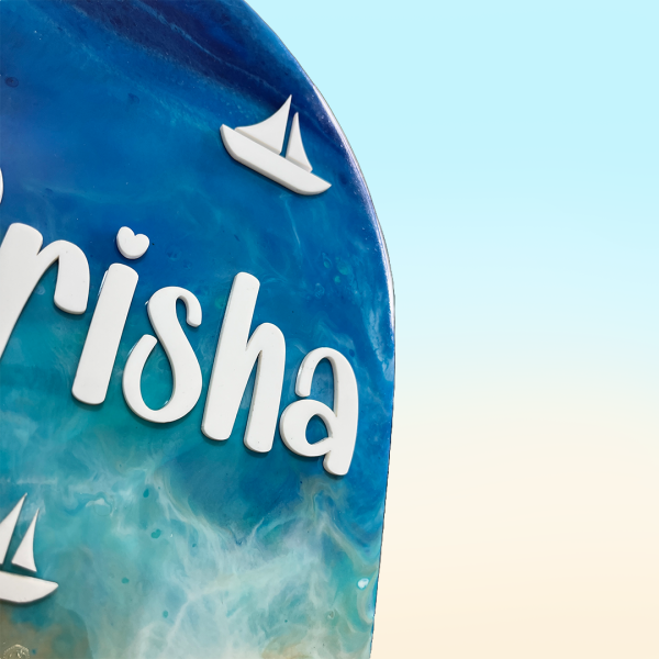 Ocean Theme Inspired Resin Nameplate for Kids 4