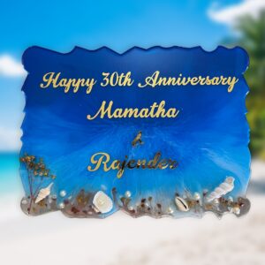 Ocean Theme Resin Art Anniversary Wish Gift for Couple 3