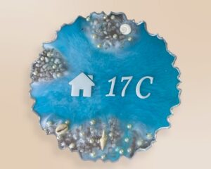 Ocean Theme Resin House Numberplate