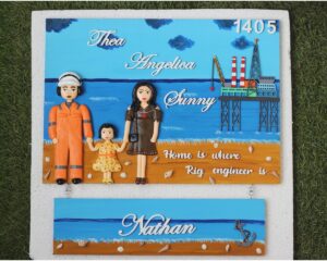 Oil Rig Themed Family Nameplate