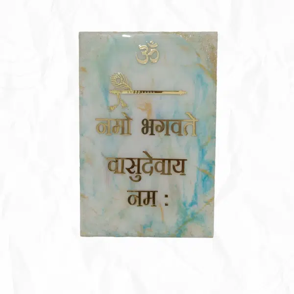 Om Namoh Bhagwate Resin Wall Mantra