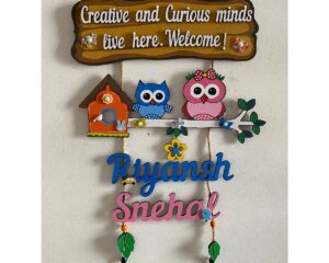 Owl Couple Home Nameplate 3