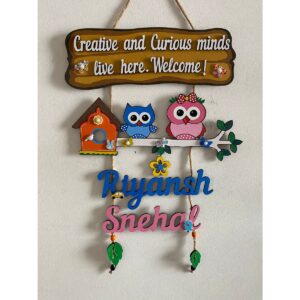Owl Couple Home Nameplate 3