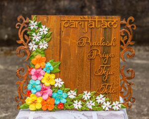 Parijatam Floral Themed Nameplate Creative Corner