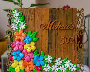 Parijatam Floral themed nameplate creative corner 2