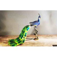 Peacock on Pan Leaf Decor for Table Top