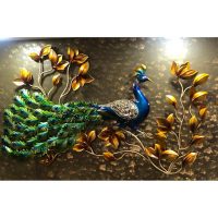 Designer Peacock with Decor Table Above  