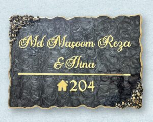 Pearl Black Mix Coated Resin Nameplate