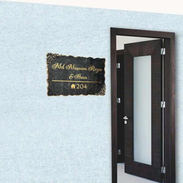 Pearl Black Mix Coated Resin Nameplate1