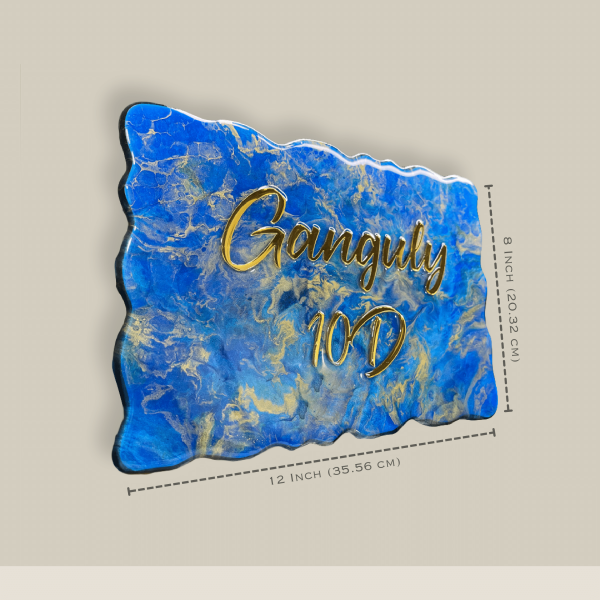 Resin Nameplatee Epoxy Nameplate House Nameplate Blue Nameplate Trendy Nameplate Premium Nameplate