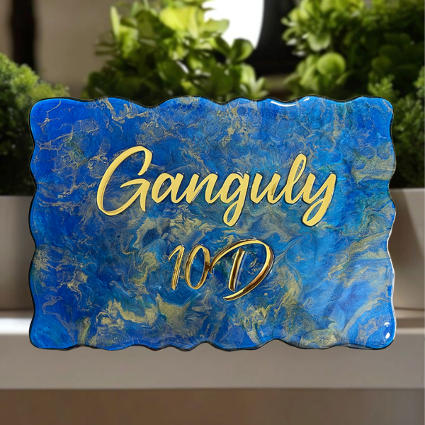 Resin Nameplatee Epoxy Nameplate House Nameplate Blue Nameplate Trendy Nameplate Premium Nameplate