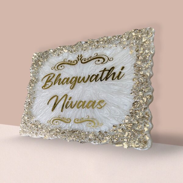 Pearl Casting Handmade Decorative Resin House Nameplate 2