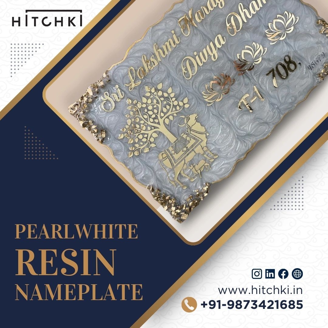 Pearl White Resin Nameplates