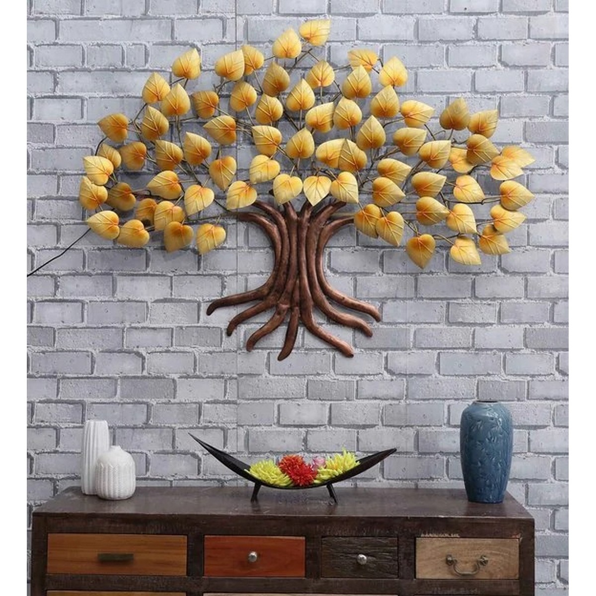 Golden Shape Peepal Tree for Wall Decorative  