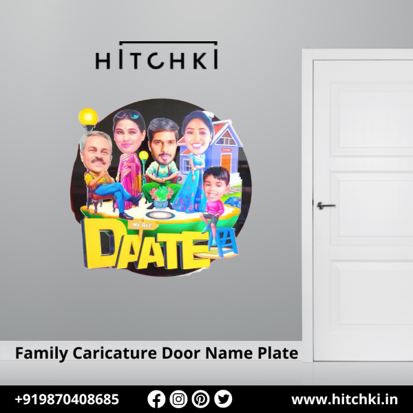 Personalize Your Home’s Entrance with a Unique Family Caricature Door Name Plate