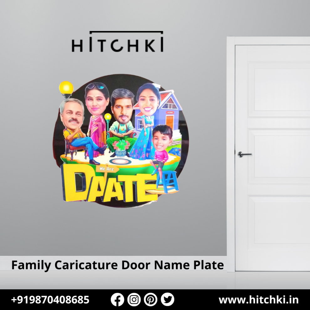 Caricature Door Name Plate | Personalize Your Home Entrance