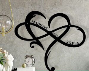 Personalized Couple Infinity Heart Metal Sign