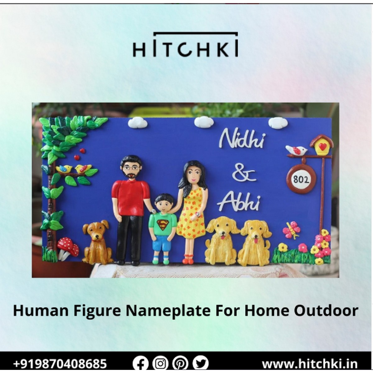 Personalized Human Figure Nameplate for Your Home