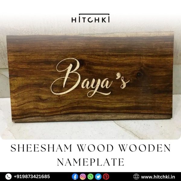 Personalized Sheesham Wood Nameplate