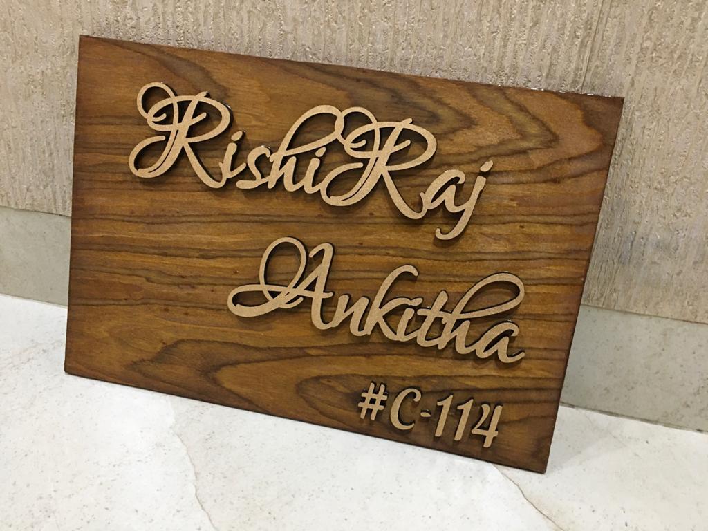 Best Wooden Handmade Nameplates for home Near me HITCHKI