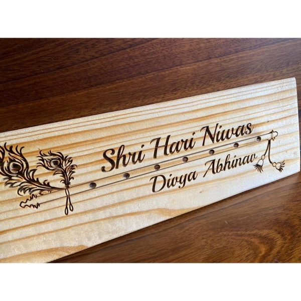 Pine wood engraved Nameplate 1 1