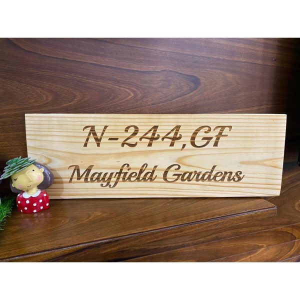 Pine wood engraved Nameplate 3