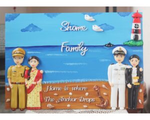 Police, Housewife, Navy and Lawyer Themed Family Nameplate